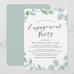 Delicate Wreath   Engagement Party Invitation