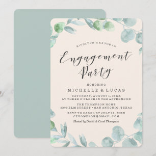 Delicate Wreath Engagement Party Invitation