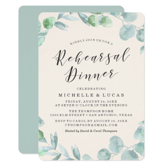 Delicate Wreath | Rehearsal Dinner Invitation
