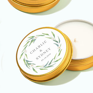 Delicate Wreath Wedding Bridal Shower Stickers