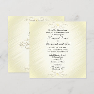 Delicate Yellow 2 Wedding Invitation 
