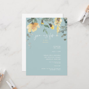 Delicate Yellow Peony Floral Bridal Shower  Invitation