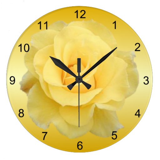 Image of Delicate Yellow Rose Wall Clock