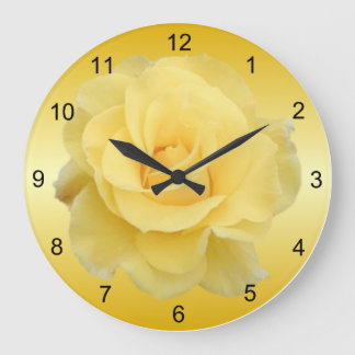 Delicate Yellow Rose Wall Clock