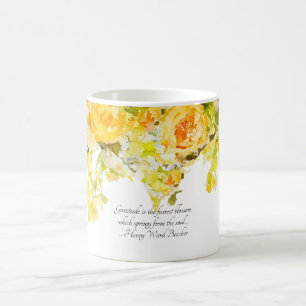 Delicate Yellow Roses Flowers Coffee Mug