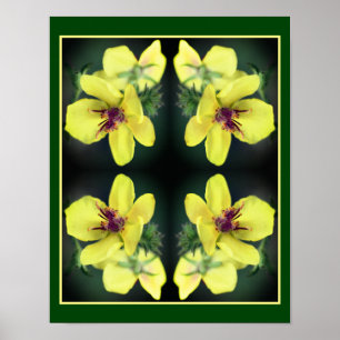 Delicate Yellow Wildflower Abstract Art Poster