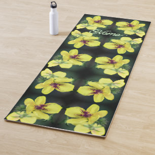 Delicate Yellow Wildflower Abstract Personalised Yoga Mat