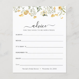 Delicate Yellow Wildflower Advice for Newlyweds
