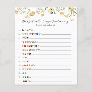 Delicate Yellow Wildflower Baby Books Emoji Game
