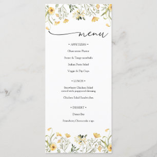 Delicate Yellow Wildflower Meadow  Menu