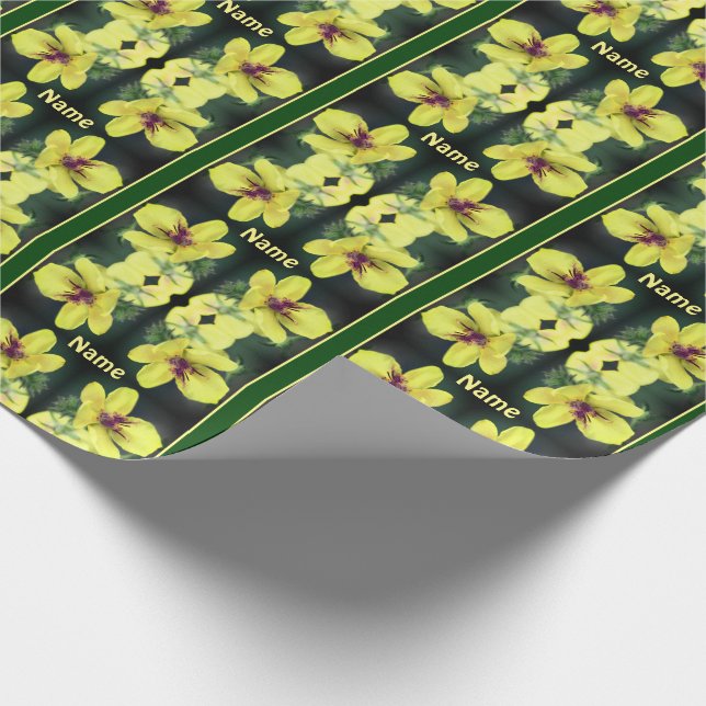Delicate Yellow Wildflower Personalised Wrapping Paper (Corner)