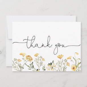 Delicate Yellow Wildflower Thank You Card