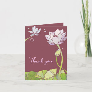 Delicate Zen Lotus Business Thank You Card