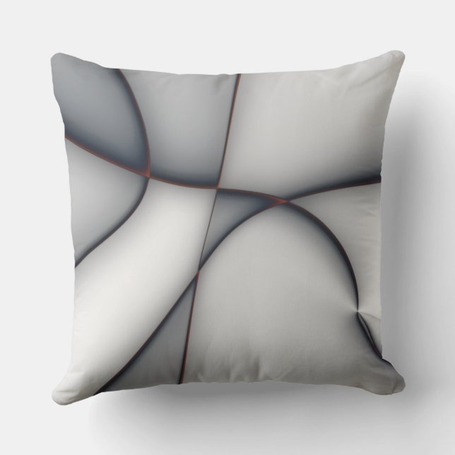 Delicately convex grey piece cutouts cushion (Back)