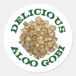 Delicious Aloo Gobi Indian Food Cauliflower Curry Classic Round Sticker