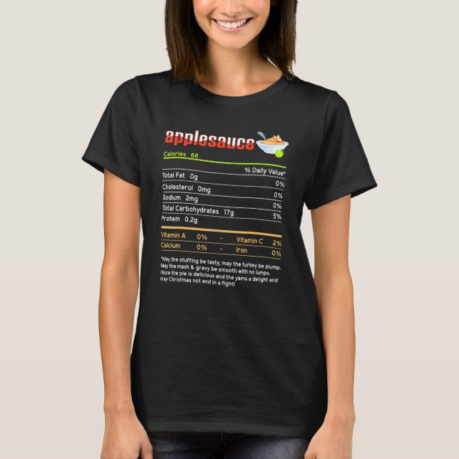 Delicious Applesauce Nutrition Facts Christmas Fam T-Shirt (Front)