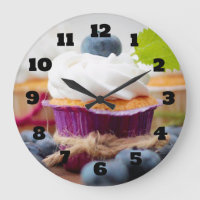 Delicious Blueberry Cupcake with Whipped Cream