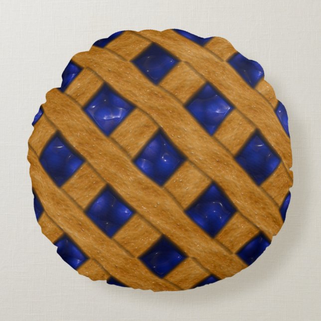 Delicious Blueberry Pie Round Cushion (Front)