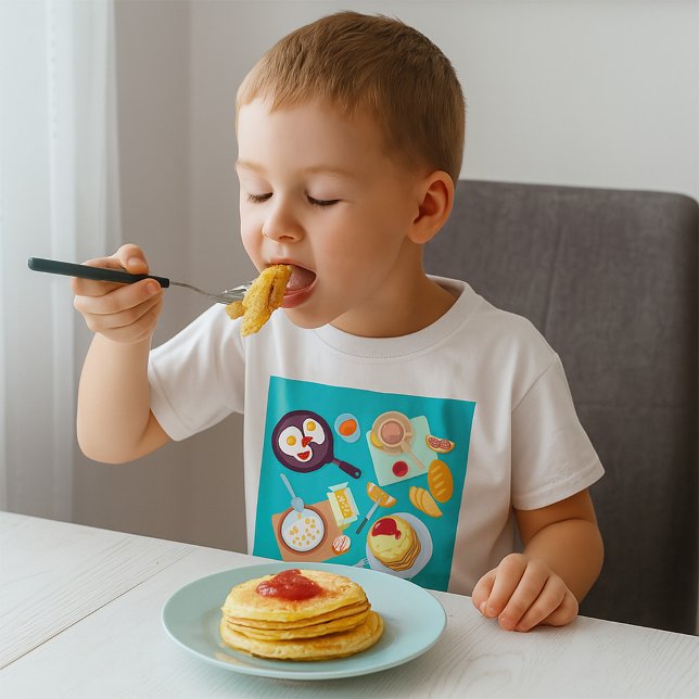 Delicious Breakfast Pancakes Eggs Coffee  T-Shirt (Creator Uploaded)