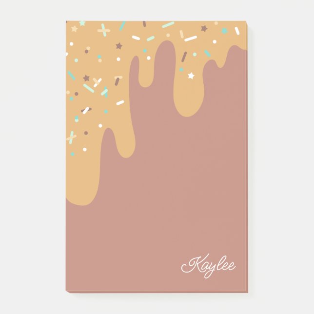 Delicious Caramel Frosting Sprinkles Your Name Post-it Notes (Front)