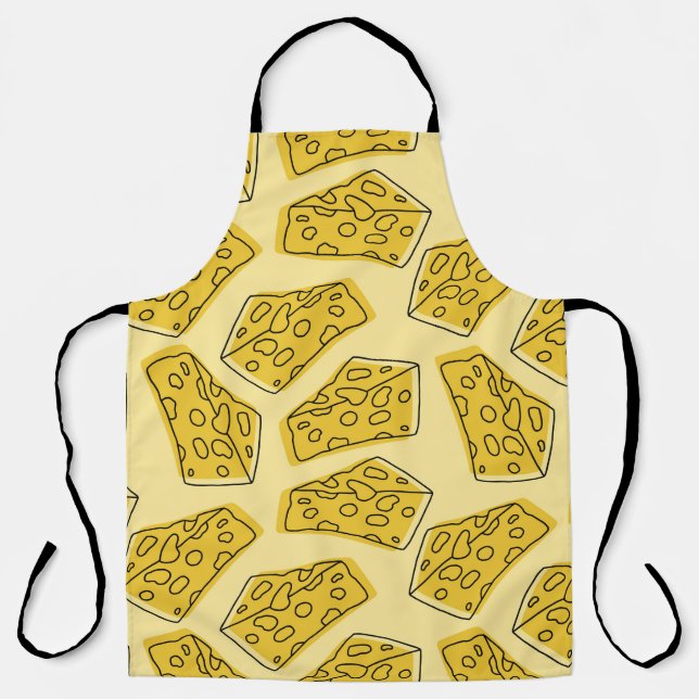 delicious cheese seamless pattern isolated in yell apron (Front)