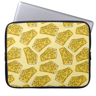delicious cheese seamless pattern isolated in yell laptop sleeve