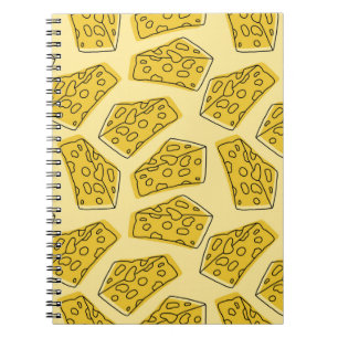 delicious cheese seamless pattern isolated in yell notebook