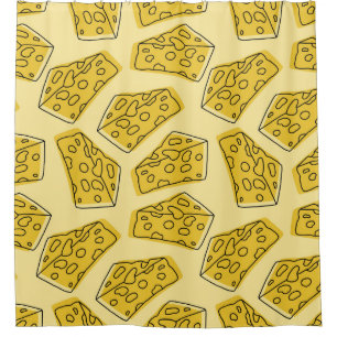 delicious cheese seamless pattern isolated in yell shower curtain