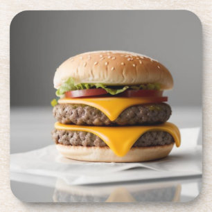 Delicious Cheeseburger on Tissues Coaster