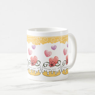 Delicious Cheesecake with Heart Design Coffee Mug