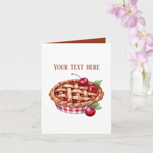 Delicious cherry pie customisable card (Orchid)