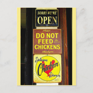 Delicious Chicken Dinners Funny Sign Postcard