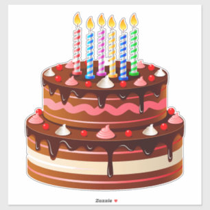 Delicious Chocolate Birthday Cake with Candles