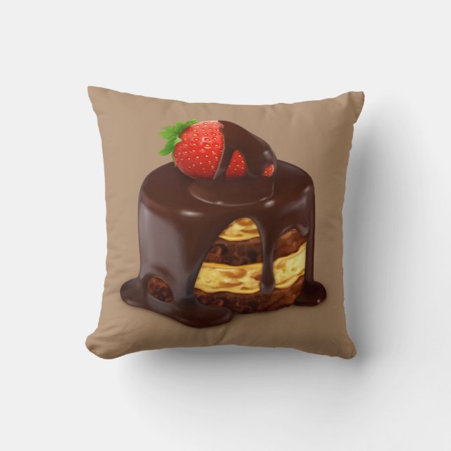 Delicious Chocolate Ice Cream Cake Cushion (Front)