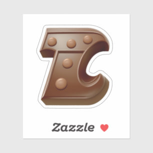 Delicious chocolate letter T sticker