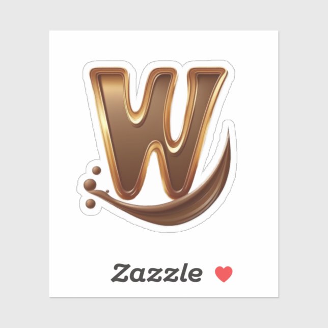 Delicious chocolate letter W sticker (Sheet)