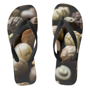 Delicious chocolate pralines flip flops