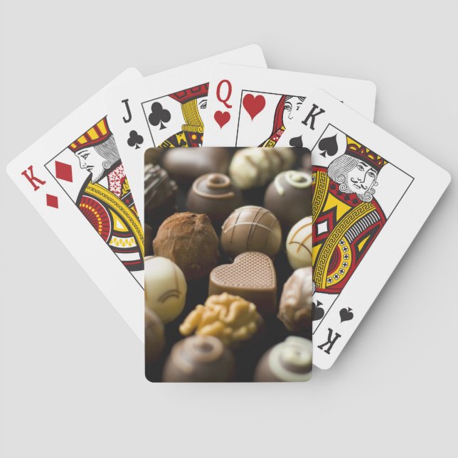 Delicious chocolate pralines playing cards (Back)