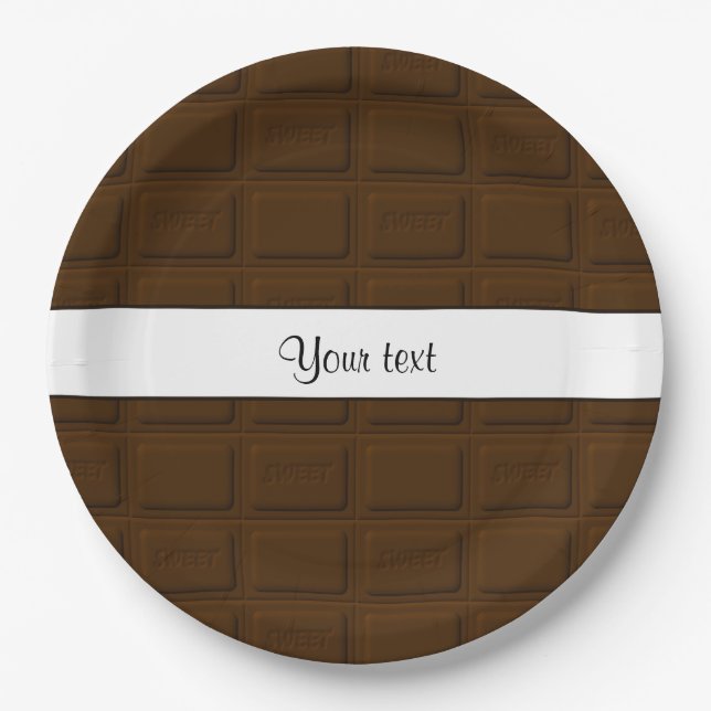 Delicious Chocolate Squares Paper Plate (Front)