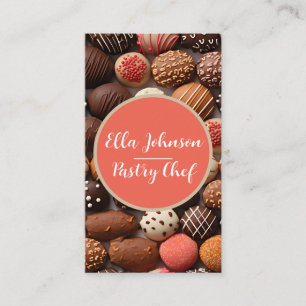 delicious chocolates background business card