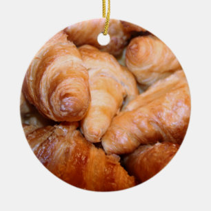 Delicious classic french croissants photograph ceramic tree decoration