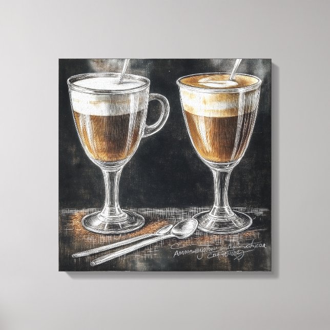 Delicious Coffee Drinks Canvas Print (Front)