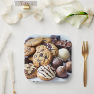 Delicious Cookies & Chocolate-Themed Paper Plate