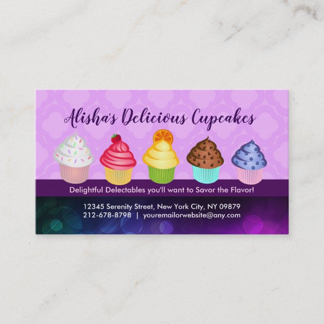 Delicious Cupcakes Business Cards (Front)