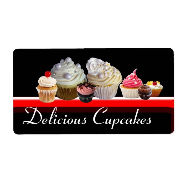 DELICIOUS CUPCAKES DESERT SHOP, Pink Black Red (Front)