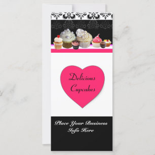 DELICIOUS CUPCAKES DESERT SHOP,Pink Fuchsia Black