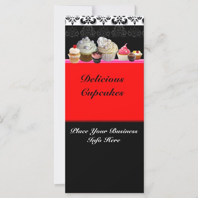 DELICIOUS CUPCAKES DESERT SHOP,Red Orange Black (Front)