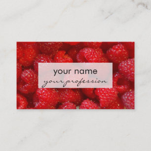 Delicious cute dark pink raspberry photograph business card