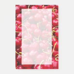 delicious cute red cherry fruits photograph post-it notes