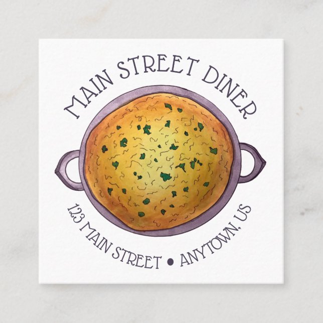 Delicious Daal Vegetarian Indian Red Lentil Dal Square Business Card (Front)